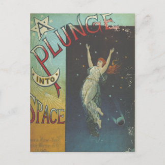 Cartão Postal cobrir Vintage Space Woman Book, 1890