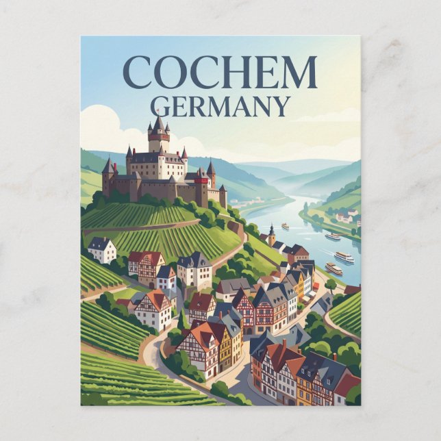 Cartão Postal Cochem Alemanha (Frente)