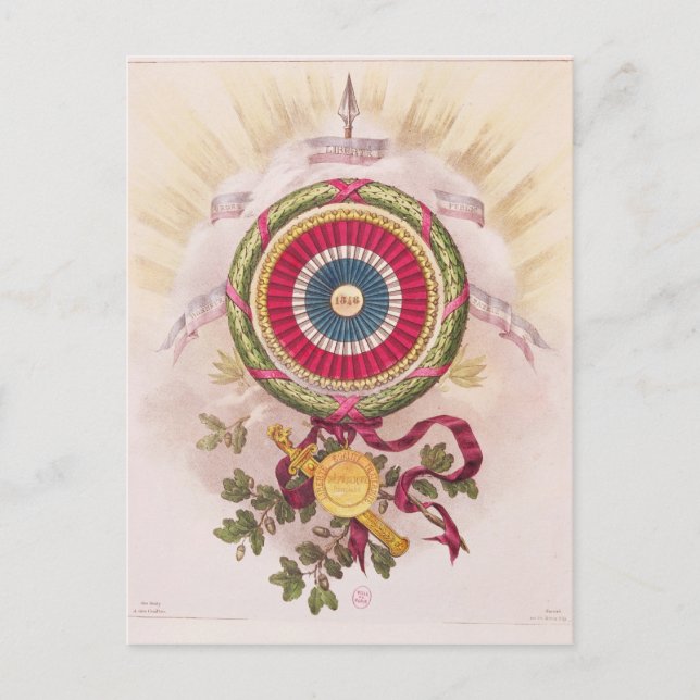 Cartão Postal Cockade, emblema de 1848 (Frente)