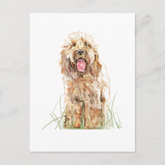 Cartão Postal Cockapoo Dog Postcard – Watercolor Pet Art