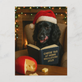 Cartão Postal Cocker spaniel 'Cheese Tax' Christmas postcard