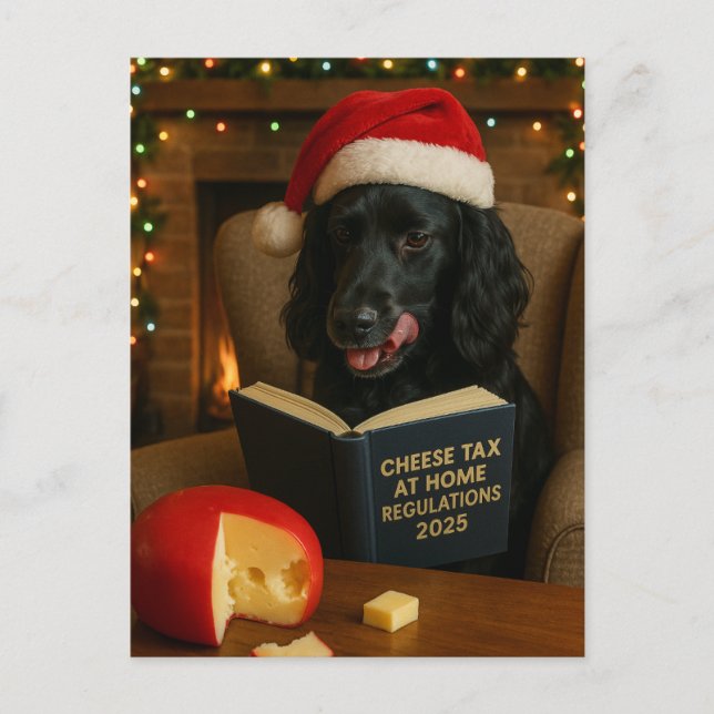 Cartão Postal Cocker spaniel  'Cheese Tax' Christmas postcard (Frente)