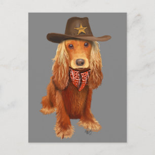 Cartão Postal Cocker Spaniel Cowboy