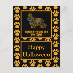 Cartão Postal Cocker Spaniel Dog Silhoueen Diversão Orange Hallo
