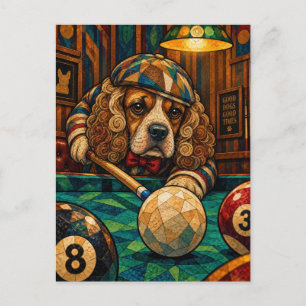 Cartão Postal Cocker Spaniel, Mosaico Geométrico