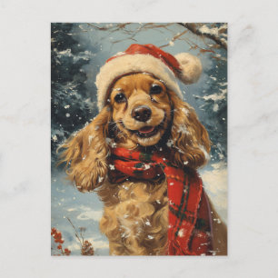 Cartão Postal Cocker Spaniel Natal