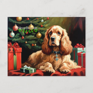 Cartão Postal Cocker Spaniel Natal