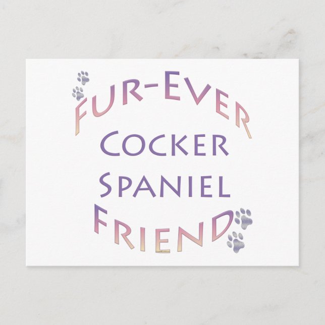 Cartão Postal Cocker Spaniel Para Sempre (Frente)