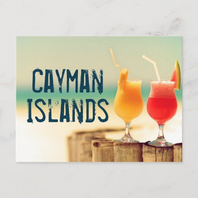 Cartão Postal cocktails das Ilhas Cayman (Frente)