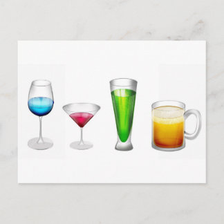 Cartão Postal Cocktails em cores brilhantes