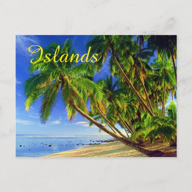 Cartão Postal Coconut Palm Tree Sandy Tropical Beach (Frente)