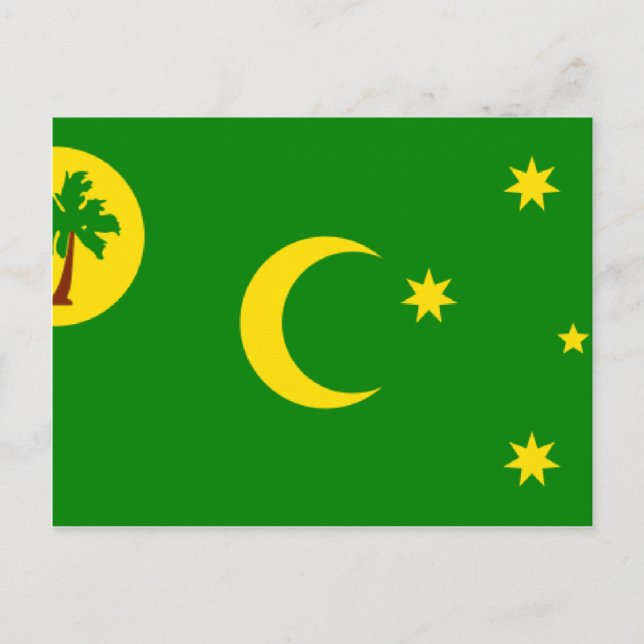 Cartão Postal Cocos (Keeling)Islands Flag CC (Frente)