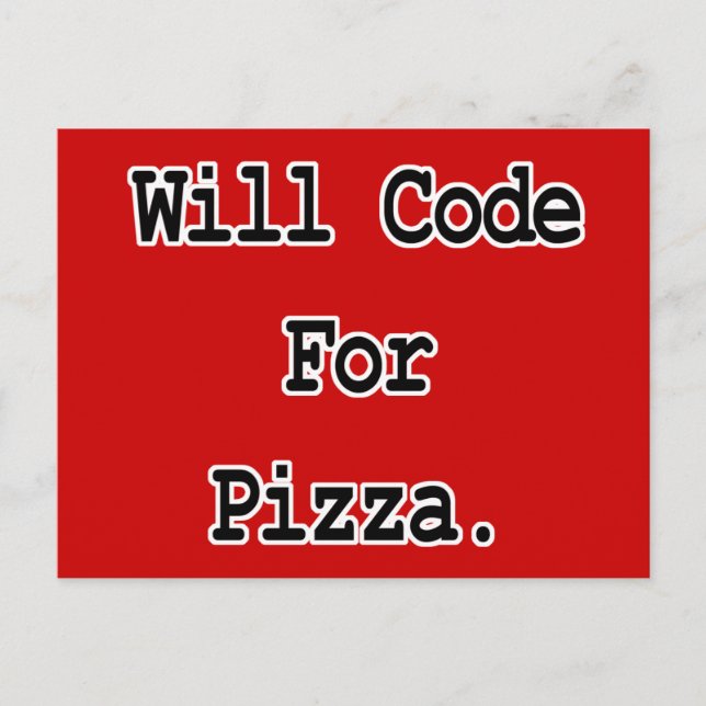 Cartão Postal codará por pizza (Frente)