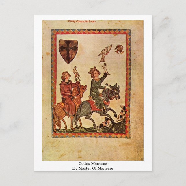 Cartão Postal Codex Manesse Por Mestre De Manesse (Frente)
