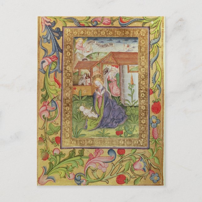 Cartão Postal Codex Ser nov 2599 f. 39v Nascimento do Cristo (Frente)