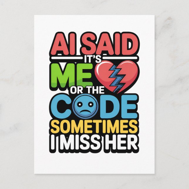 Cartão Postal Codificação de AI engraçada - Humor do programador (Frente)