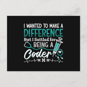 Cartão Postal Codificador Médico Sendo Um Programador Codificado