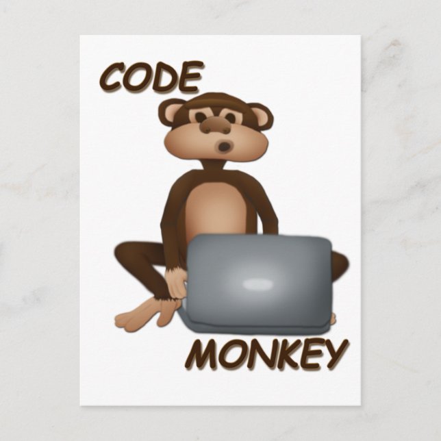 Cartão Postal Codifique o macaco (Frente)