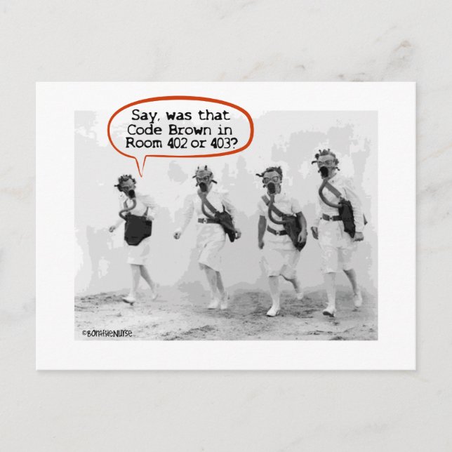 Cartão Postal Código Brown para Enfermeiros (Frente)