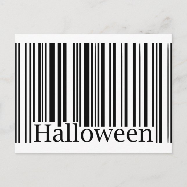 Cartão Postal Código de Barras do Halloween (Frente)