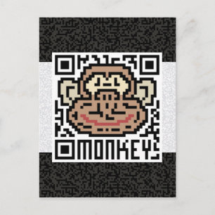 Cartão Postal Código de QR o macaco