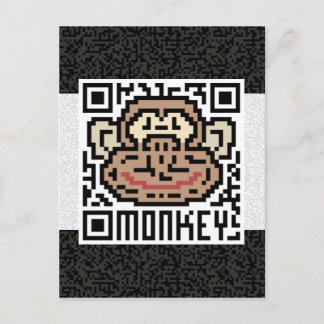 Cartão Postal Código de QR o macaco