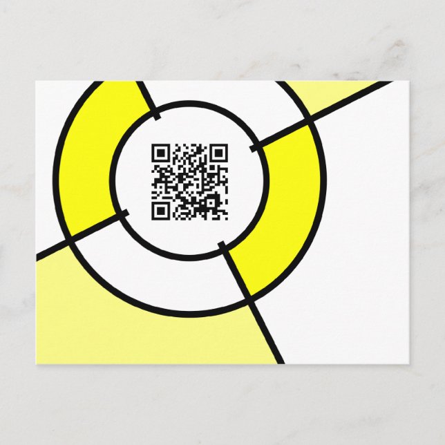 Cartão Postal código QR amarelo (Frente)