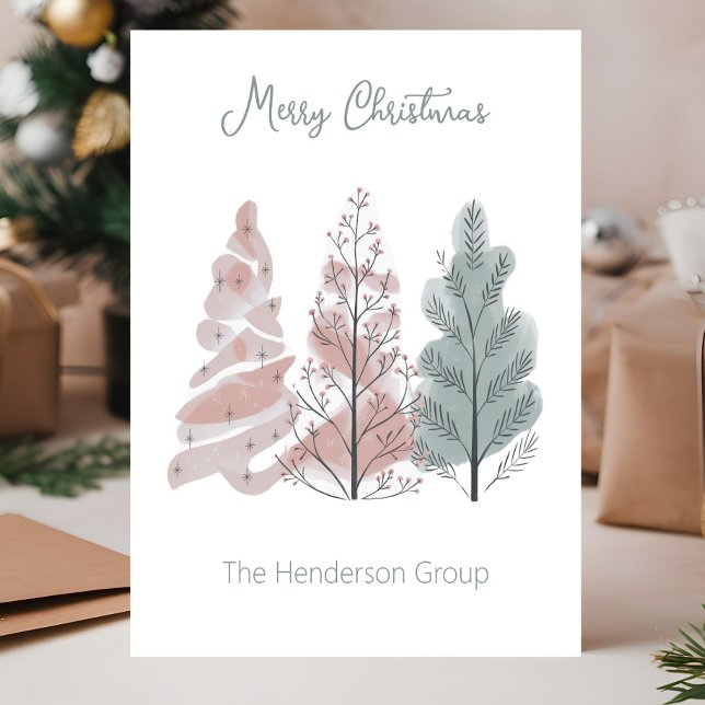 Cartão Postal Código QR da Empresa de Árvores de Natal Merry Chr (Criador carregado)