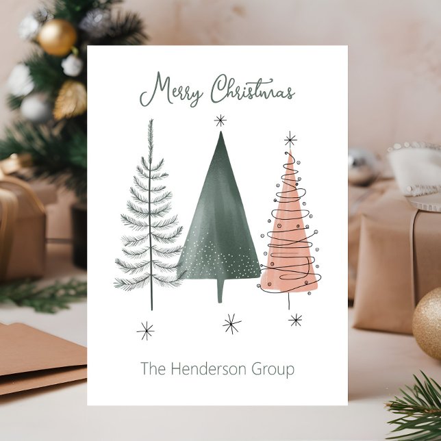 Cartão Postal Código QR da Empresa de Árvores de Natal Merry Chr (Criador carregado)