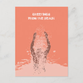 Cartão Postal Código QR de água de homem grunge monocromático fr