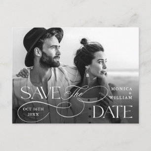 Cartão Postal Código QR de Casamento Minimalista Elegante Salvar