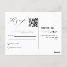 Código QR de Casamento Simples Moderno RSVP Pos