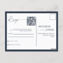 Código QR de Casamento Simples Moderno RSVP Pos