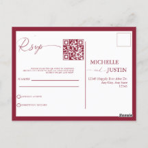 Código QR de Casamento Simples Moderno RSVP Pos