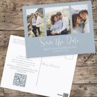 Código QR de Colagem de Fotografias Simples e Azul
