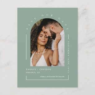 Cartão Postal Código QR de Foto do Arch Verde do Sage Moderno Sa