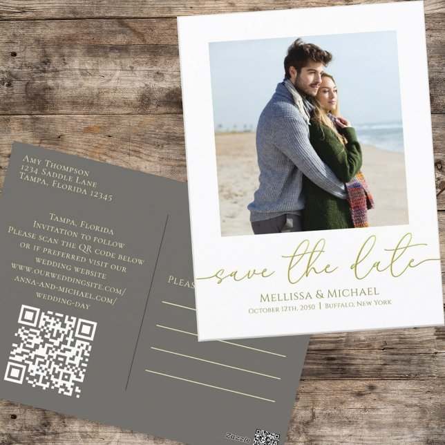 Cartão Postal Código QR de Fotografia de Script de Caligrafia Do (Criador carregado)