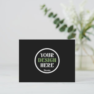 Cartão Postal Código QR de Marca Comercial Preta Personalizada