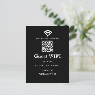 Cartão Postal Código Qr de Rede Wifi Empresarial Moderna