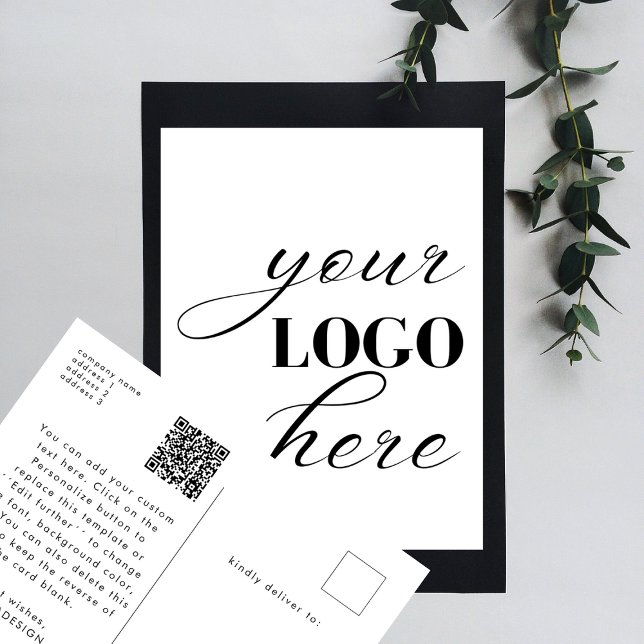 Cartão Postal Código QR de texto personalizado com design própri (Criador carregado)