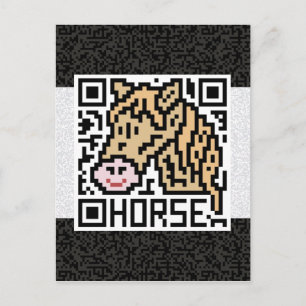 Cartão Postal Código QR do Cavalo
