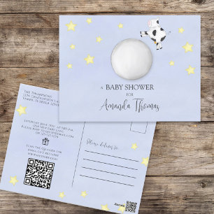 Cartão Postal Código QR do Chá de Bebê Registro de Presentes Rim