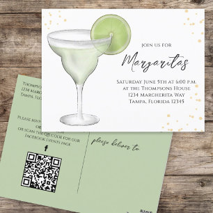 Cartão Postal Código QR do Margarita de Aquarela Caprichosa Face