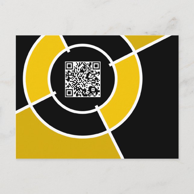 Cartão Postal código QR dos olhais laranja (Frente)