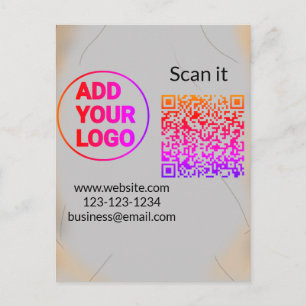 Cartão Postal Código QR minimalista simples adicionar logotipo n