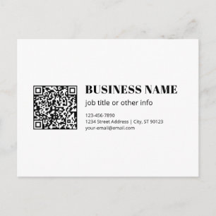 Cartão Postal Código QR personalizado e texto retrô-moderno edit