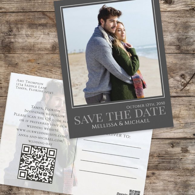 Cartão Postal Código QR Simples de Fotografia do Script de Calig (Criador carregado)