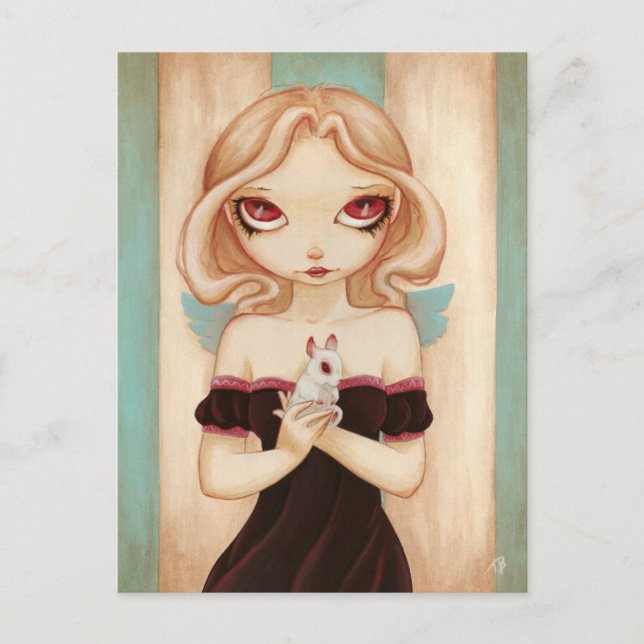 Cartão Postal Coelhinho - Cartaz de fada albino (Frente)