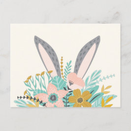 Cartão Postal Coelhinhos de Flores da primavera