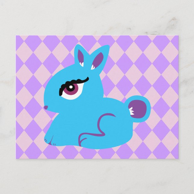 Cartão Postal Coelho Azul (Frente)